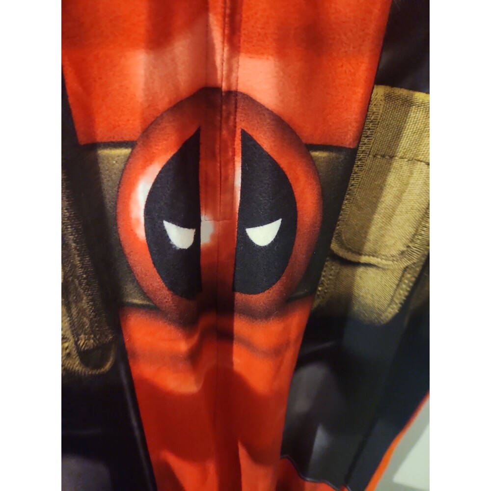 Marvel Deadpool Hooded Bodysuit Costume One-Piece Jumpsuit Red/Black - Picture 3 of 6